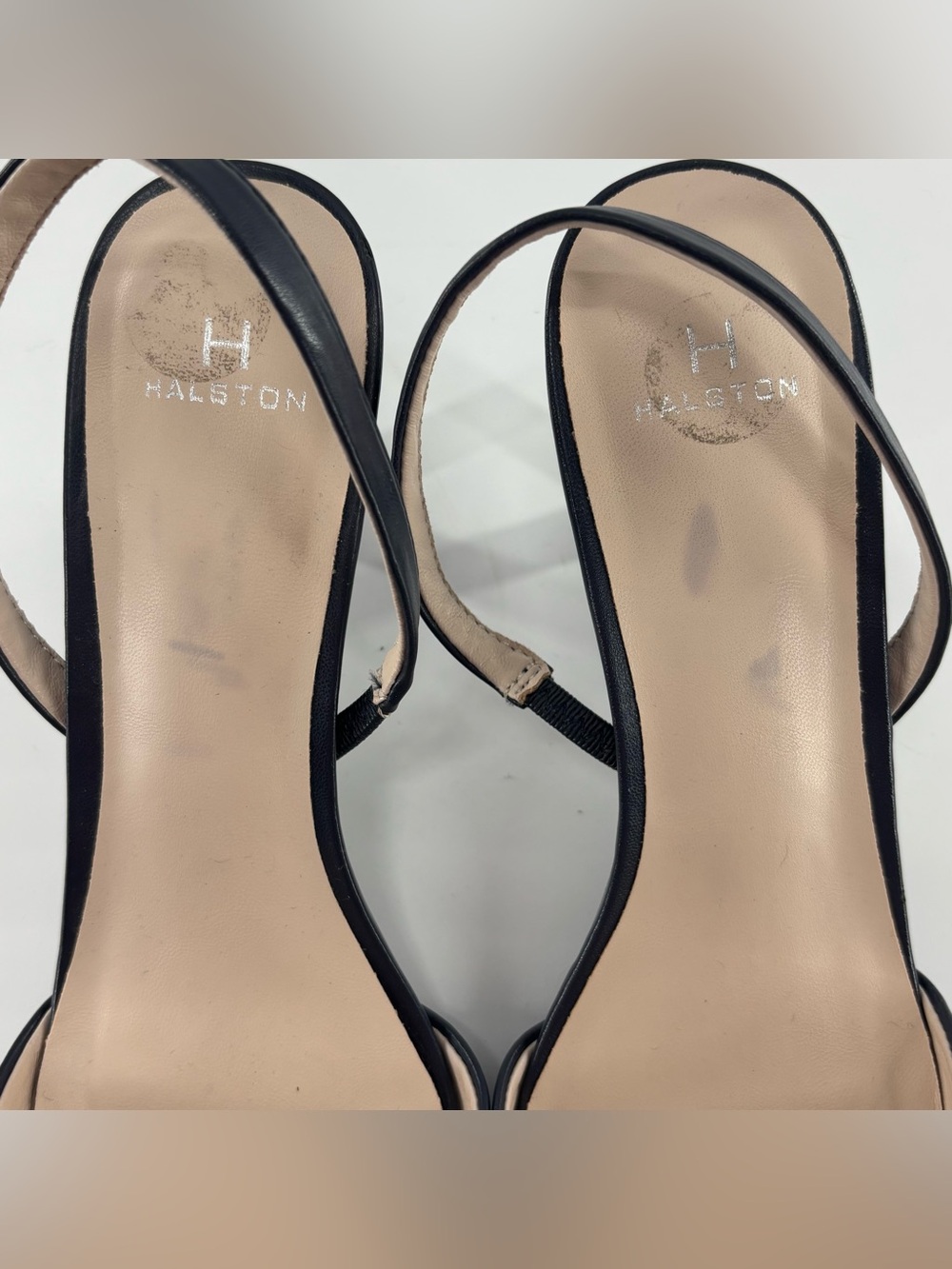 H by Halston Valencia kitten heel slingbacks pointed toe 8.5 navy blue - Picture 9 of 11